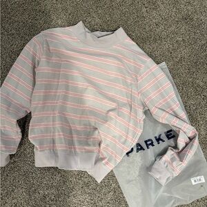 Striped Lavender & Pink Parke Valentine Mock Neck